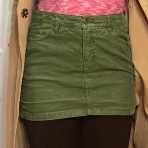 H&M Green Corduroy Mini Skirt